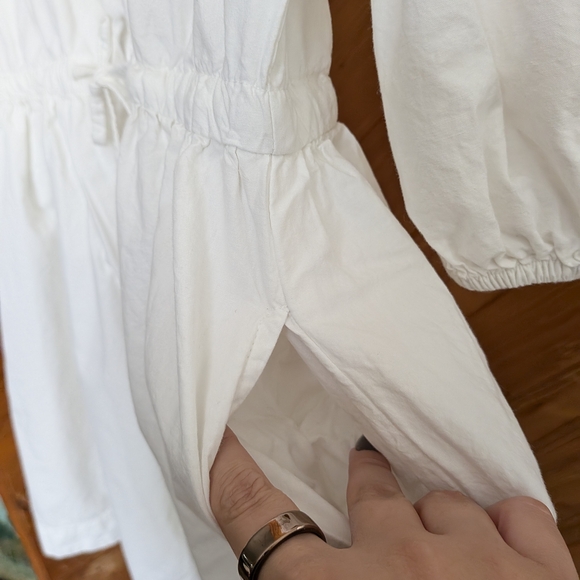 Reistor White Mini Dress with Embroidered Sleeves Size XL - Picture 8 of 9